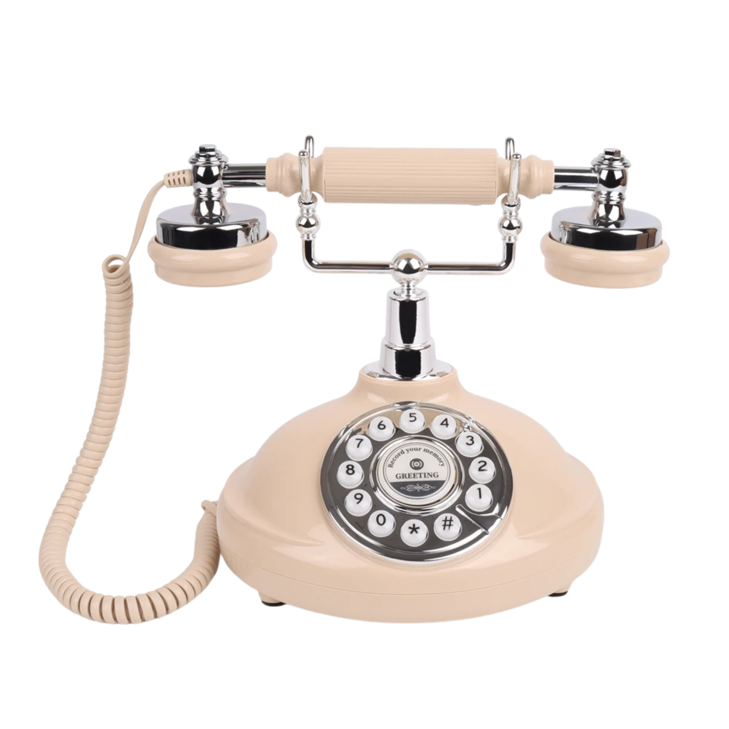 Retro Wedding Audio Guestbook Phone Beige Voice Message Recorder