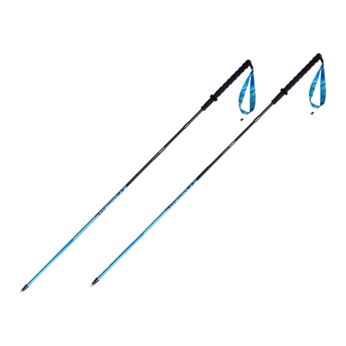 2PC Blue Ultralight Carbon Fiber Hiking Poles 110cm