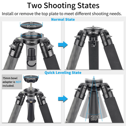 Professional Carbon Fiber Tripod for DSLR Video Cameras