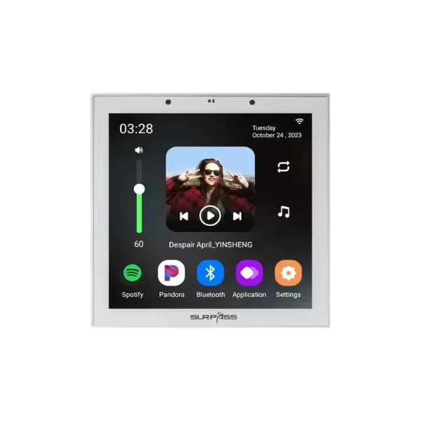 4-Inch Smart Wall Amplifier with WiFi Android 11 & Alexa