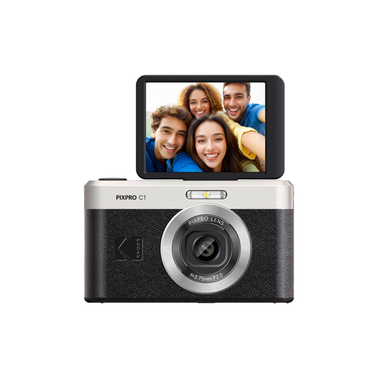 KODAK PIXPRO C1 Compact 13MP Black Camera with Flip LCD