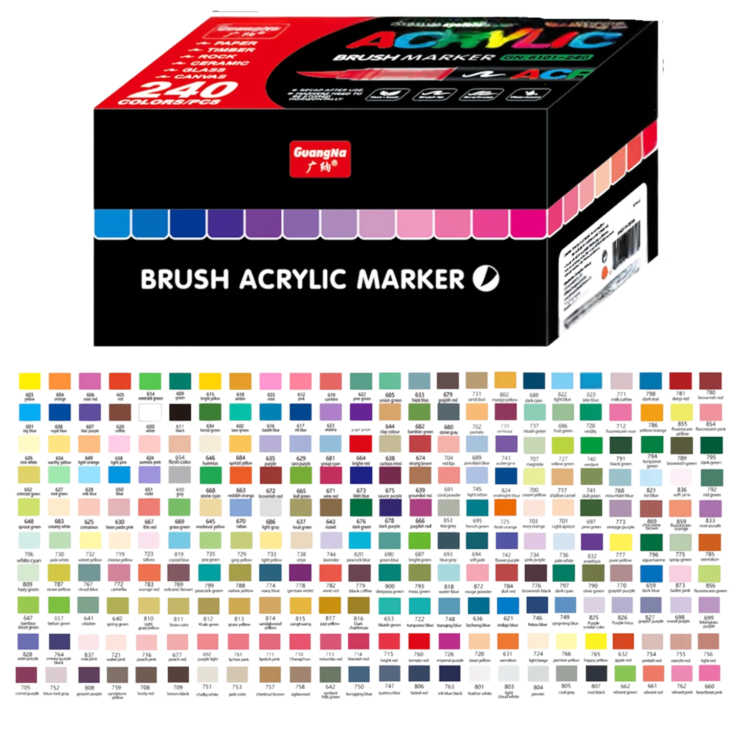 240 Colour Acrylic Marker Set Soft Tip Art Drawing Kit