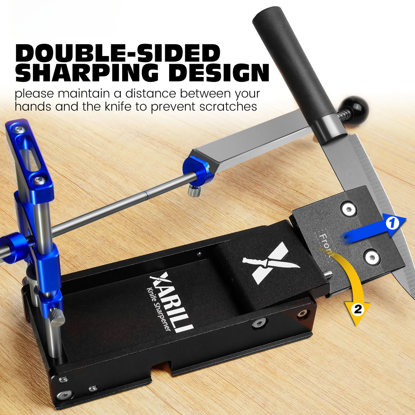 Foldable Portable Knife Sharpening System with 3 Diamond Plates