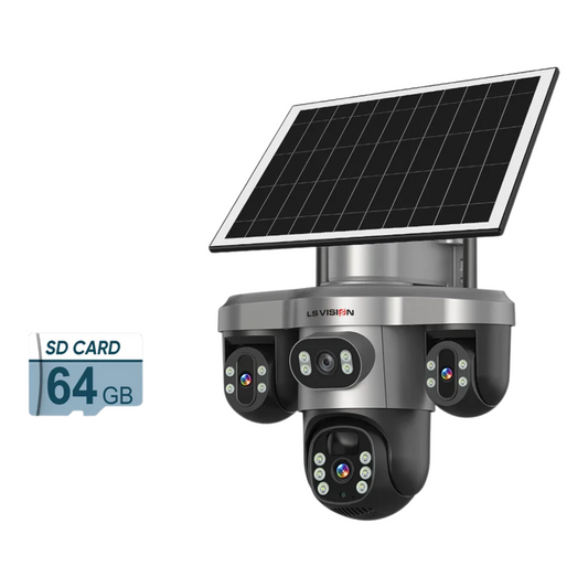 Outdoor Waterproof WiFi Solar Camera 64GB with Night Vision