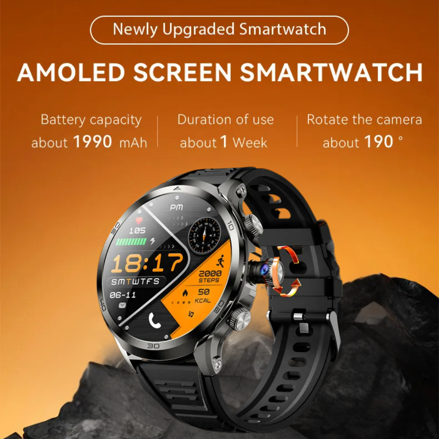 Advanced Android Smart Watch with Large Storage and Health Monitor
