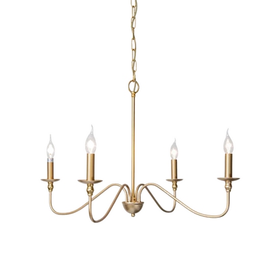Modern Retro Loft Chandelier 4 Lights Gold Finish
