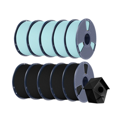 10KG Matte PLA 3D Printer Filament Black and Powder Blue