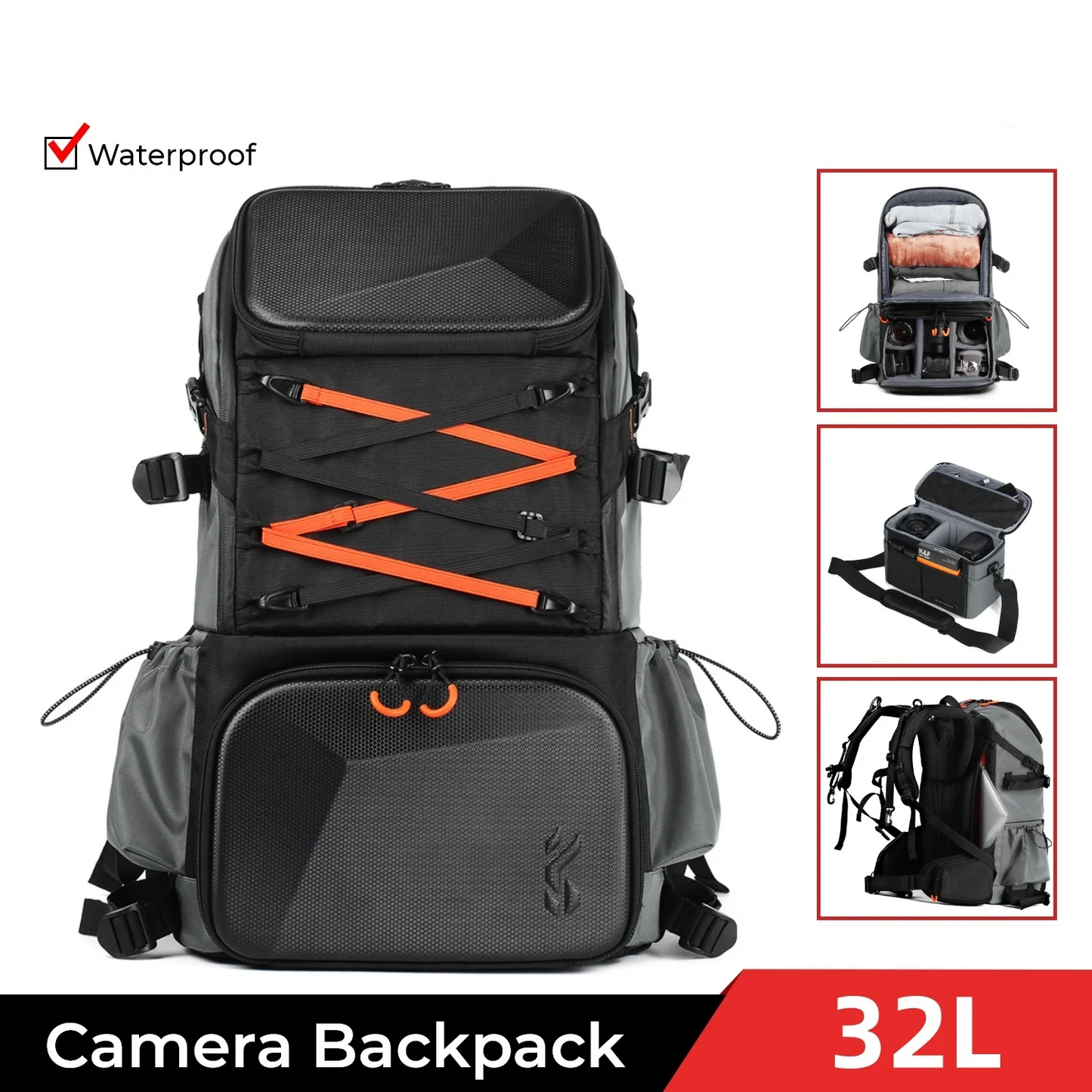 25L Camera Backpack and Sling Bag Waterproof