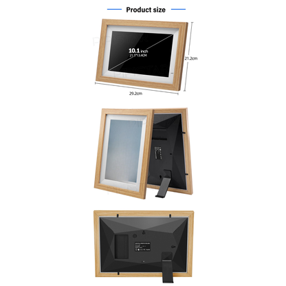 10.1 Smart WiFi Digital Photo Frame 64GB Wooden