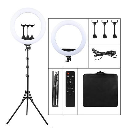 22-Inch LED Ring Light with Adjustable Brightness and Color