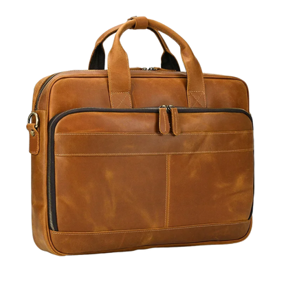 Lightweight Leather Laptop Bag 44cm Office Tote