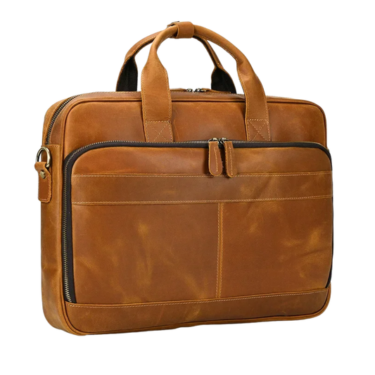 Lightweight Leather Laptop Bag 44cm Office Tote