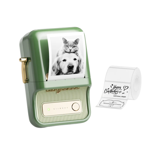 Portable Green Thermal Label Printer Bluetooth 300DPI