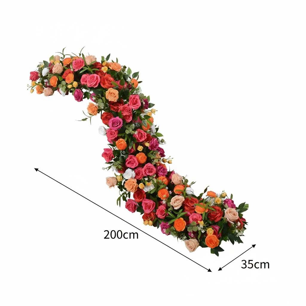 Luxury Artificial Rose Row for Wedding Table Decor