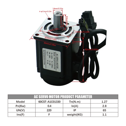 Brake-Equipped 400W Servo Motor 1.3N 3000RPM