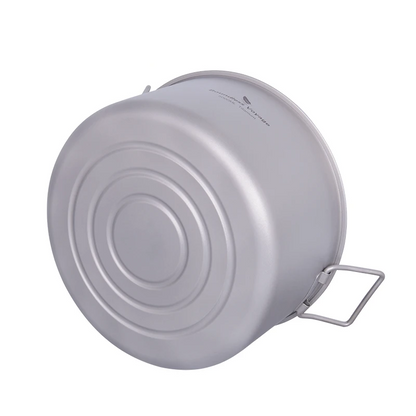 5L Titanium Camping Pot with Lid and Folding Handles