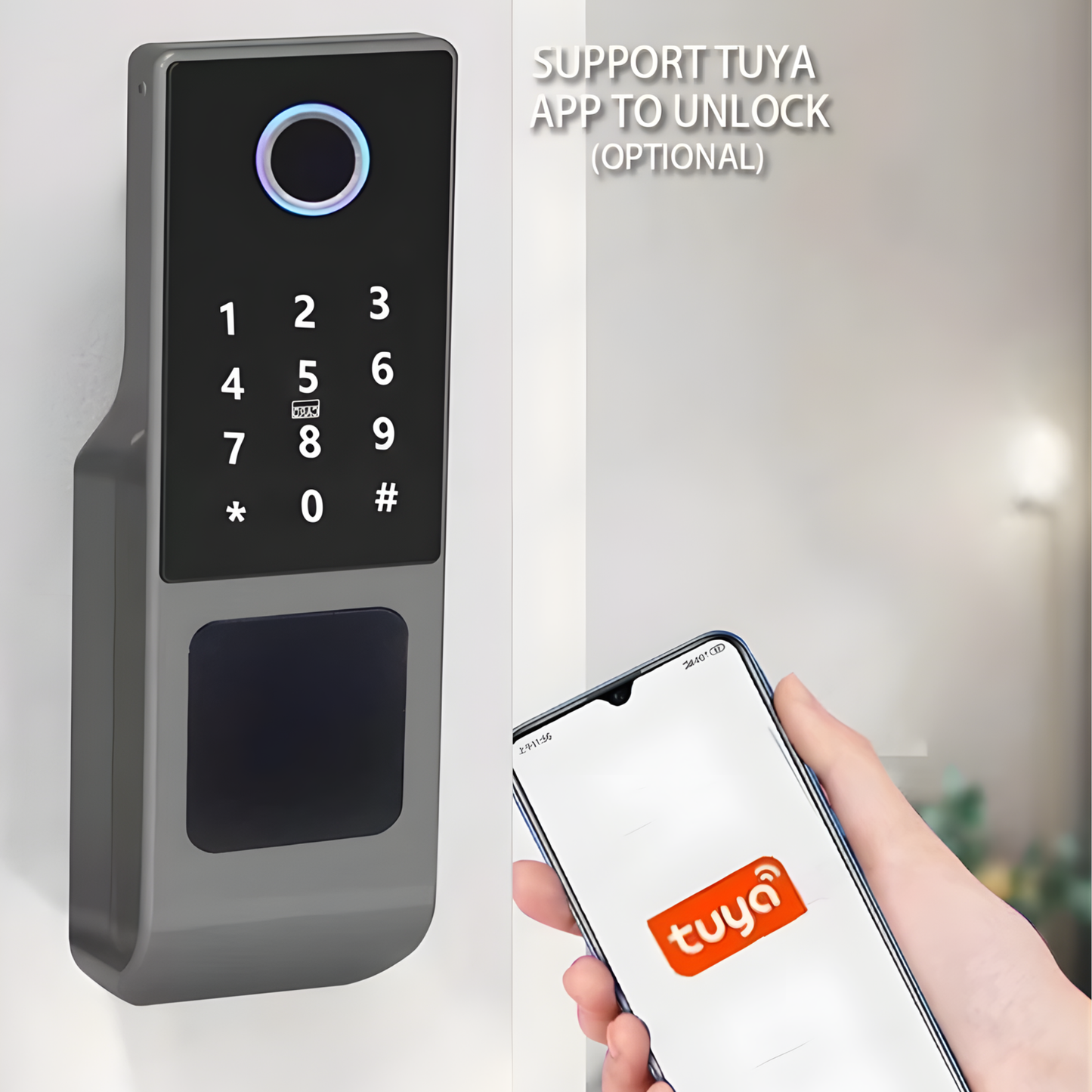Outdoor Waterproof Fingerprint Gate Lock with Tuya WiFi Smart Access