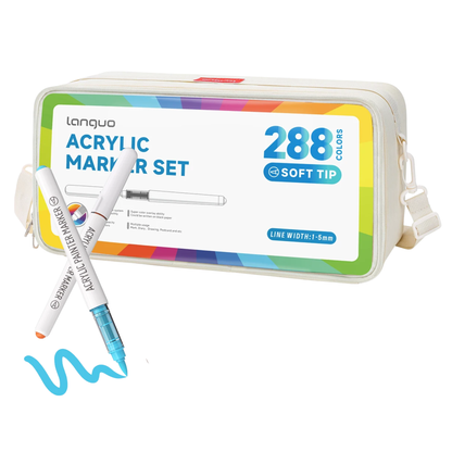 288 Colours Brush Tip Acrylic Paint Markers Art Set