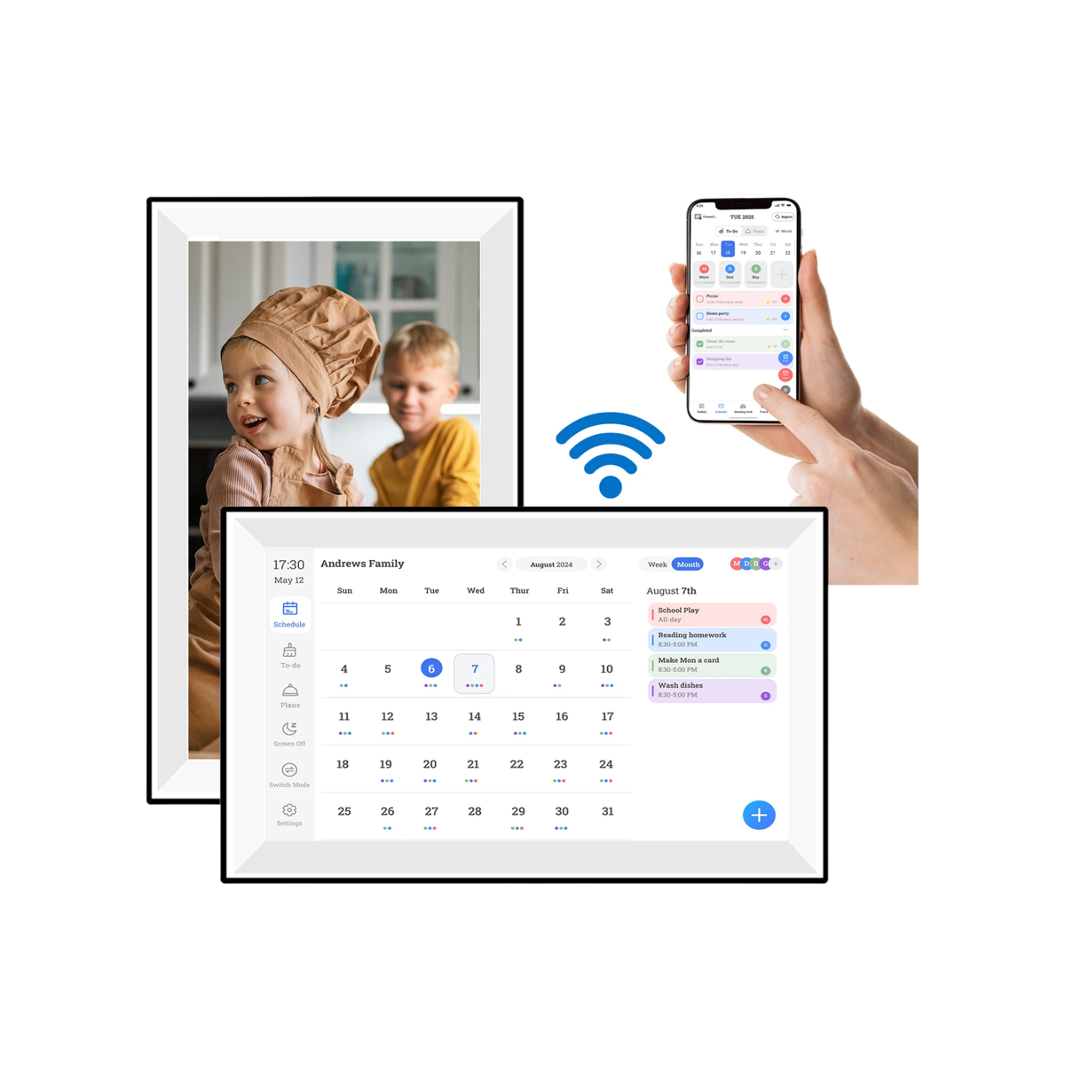 15.6" 3-in-1 Smart WiFi Photo Frame Touchscreen