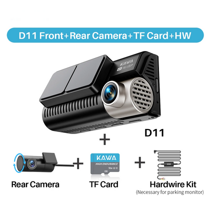 4K Front and Rear Dash Cam with GPS and 128GB Storage