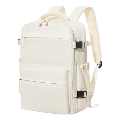 Business Travel Backpack with Compression Storage Beige