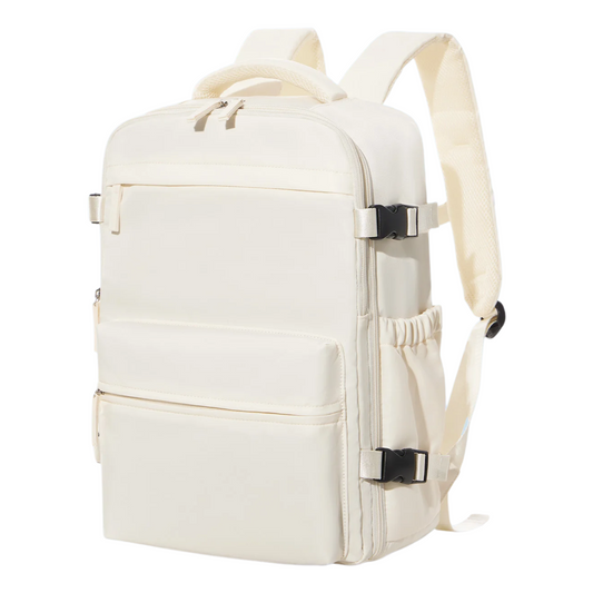 Business Travel Backpack with Compression Storage Beige