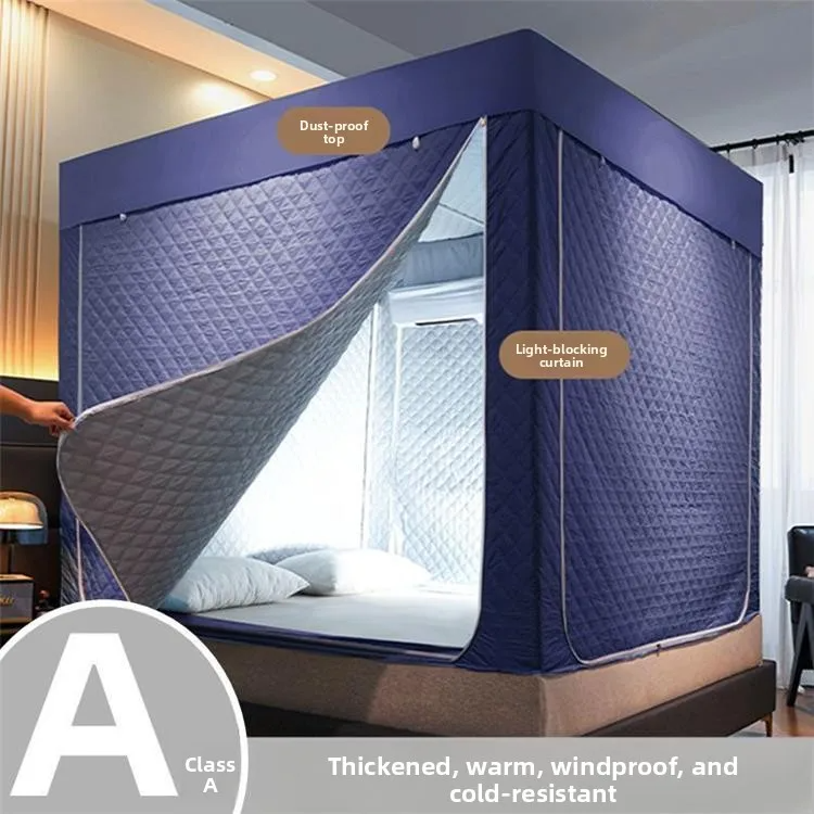 Indoor Warm Bed Tent 90x190 Navy Quilted Frame