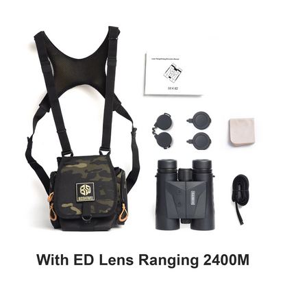 10x42 Laser Rangefinder Binoculars ED Lens 2400m