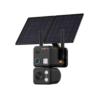 4K Dual-Lens Solar Security Camera 20X Zoom PTZ