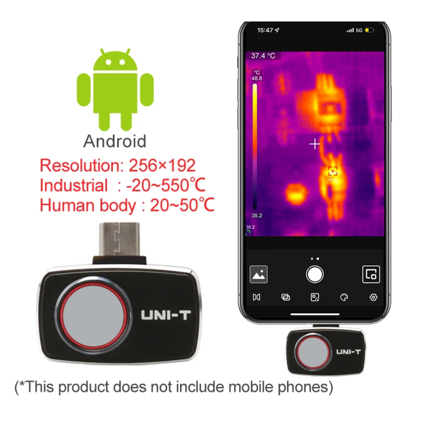 260x192 Mobile Thermal Camera for Pipe and Leak Checks