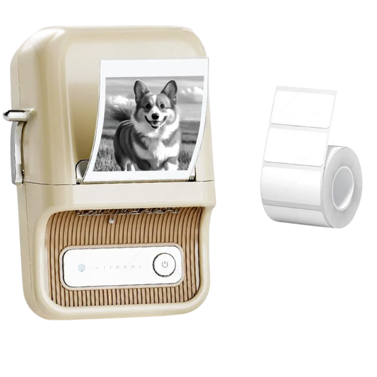 Portable Thermal Label Printer 300dpi White with Labels