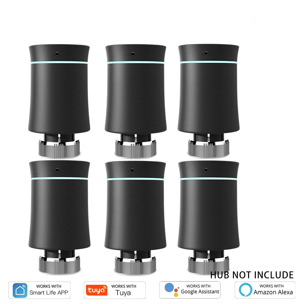 6 Pack ZigBee Radiator Valves for Smart Home Heating