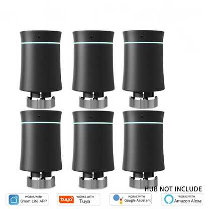 6 Pack ZigBee Radiator Valves for Smart Home Heating