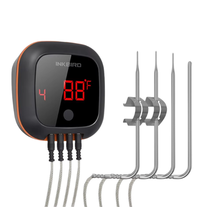Wireless BBQ Meat Thermometer 4-Probe with App Control & Timer