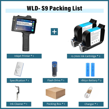 Portable QR Code Inkjet Printer with Two Ink Cartridges