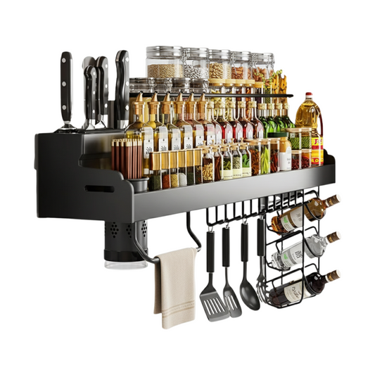 60cm Punch Free Kitchen Storage Shelf with Knife Holder