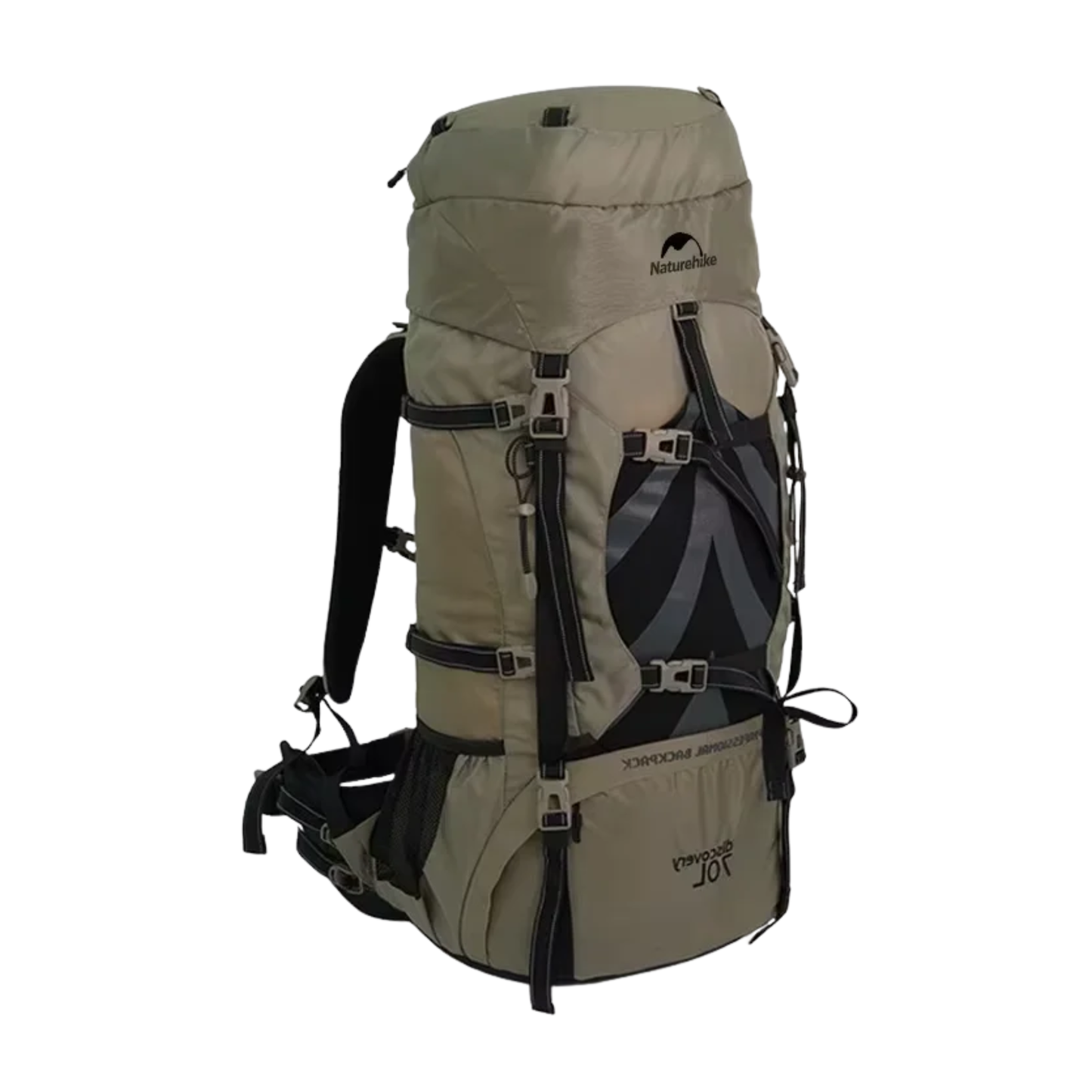 Professional 70L Camping Backpack with Support System Brown