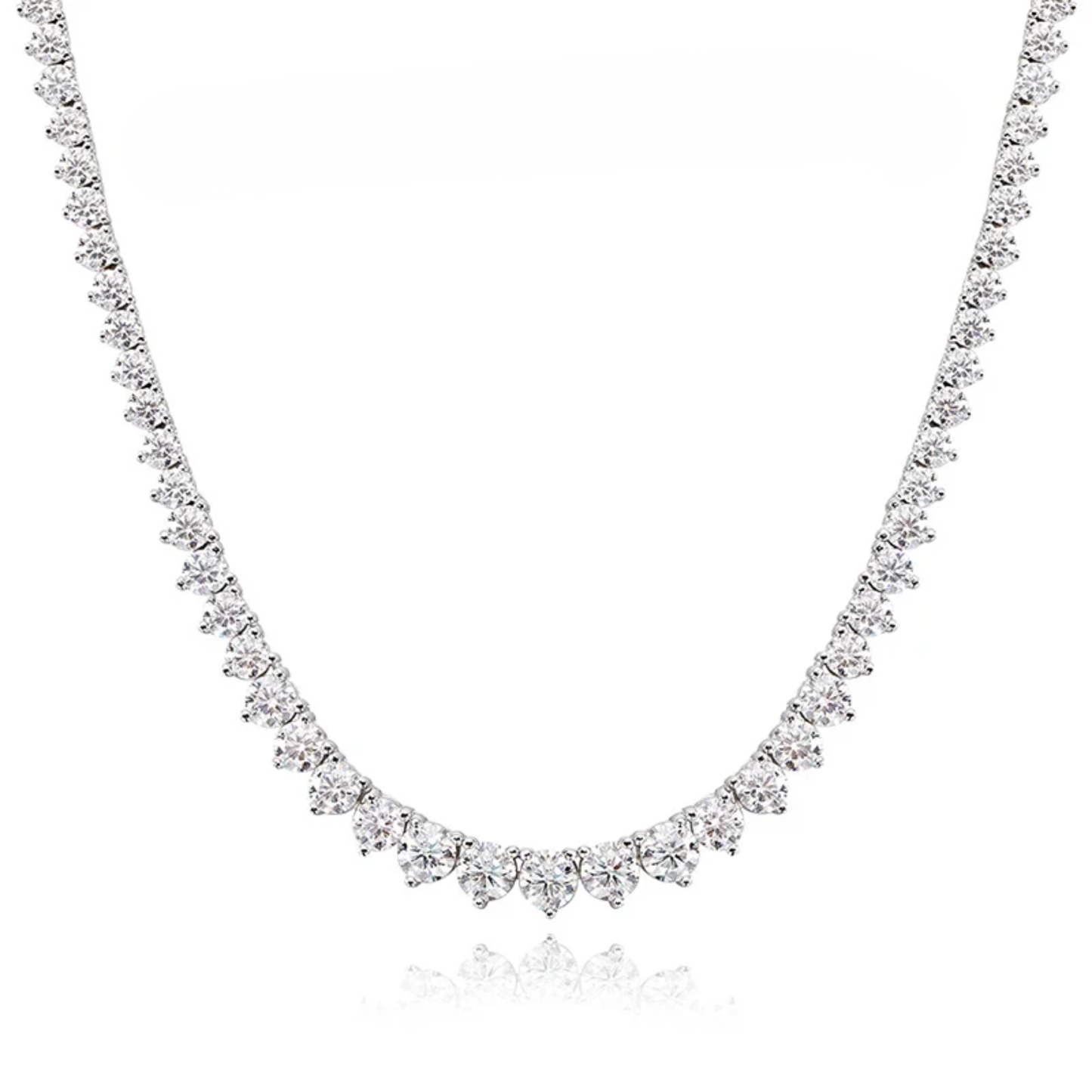 43cm Luxury Moissanite Tennis Necklace Sterling Silver