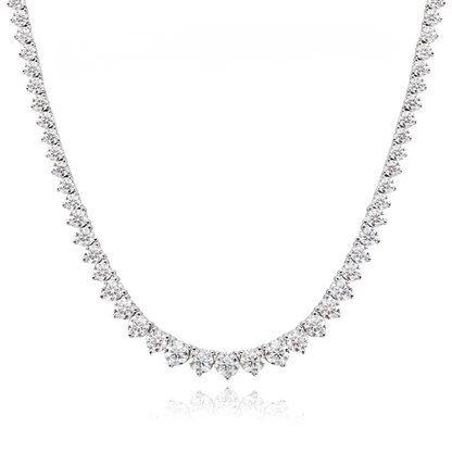 38cm Sterling Silver Moissanite Tennis Necklace for Women