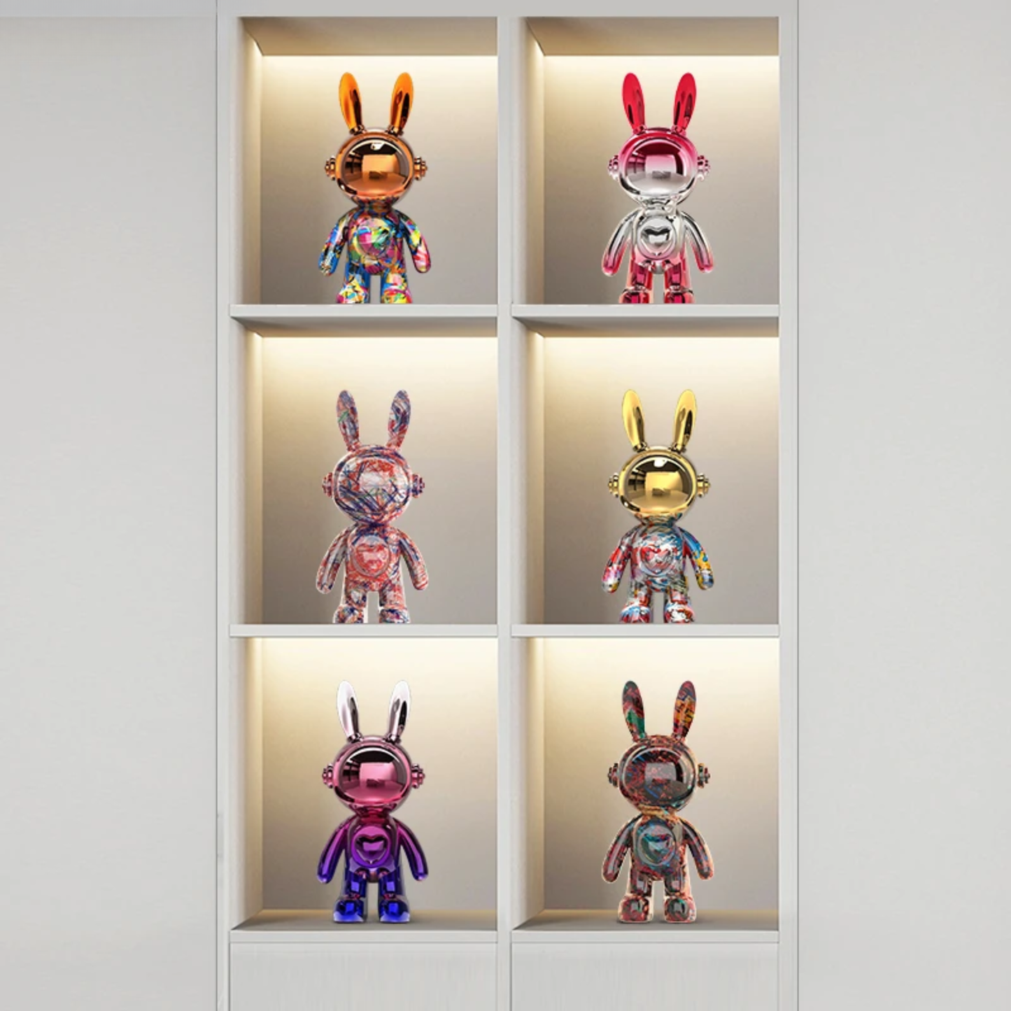 Luxury Cartoon Rabbit Sculpture Home Decor