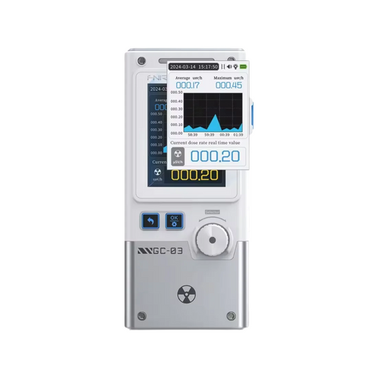 White Electromagnetic Radiation Meter with Temperature Display
