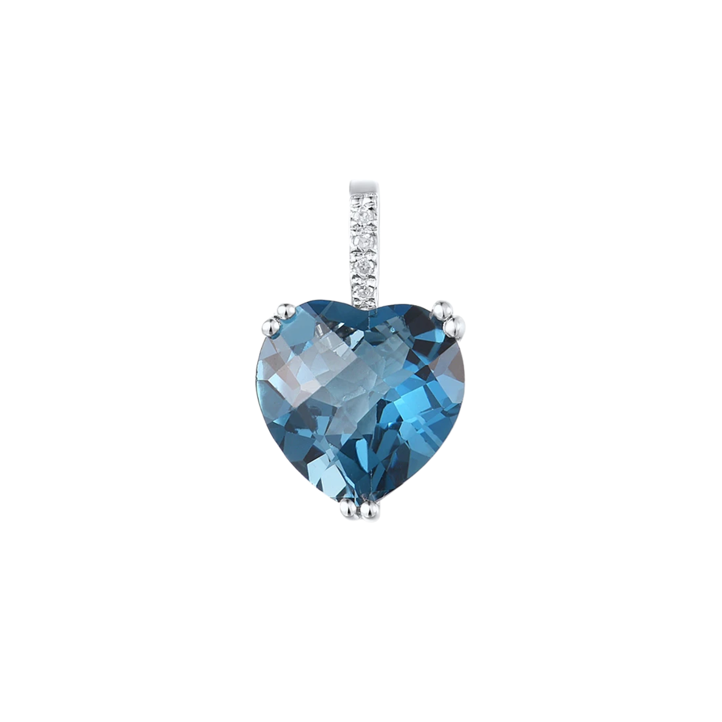 Luxury 14K Gold Pendant with London Blue Topaz Gem