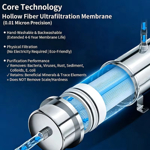 1500L Stainless Steel Tap Water Filter for Kitchen