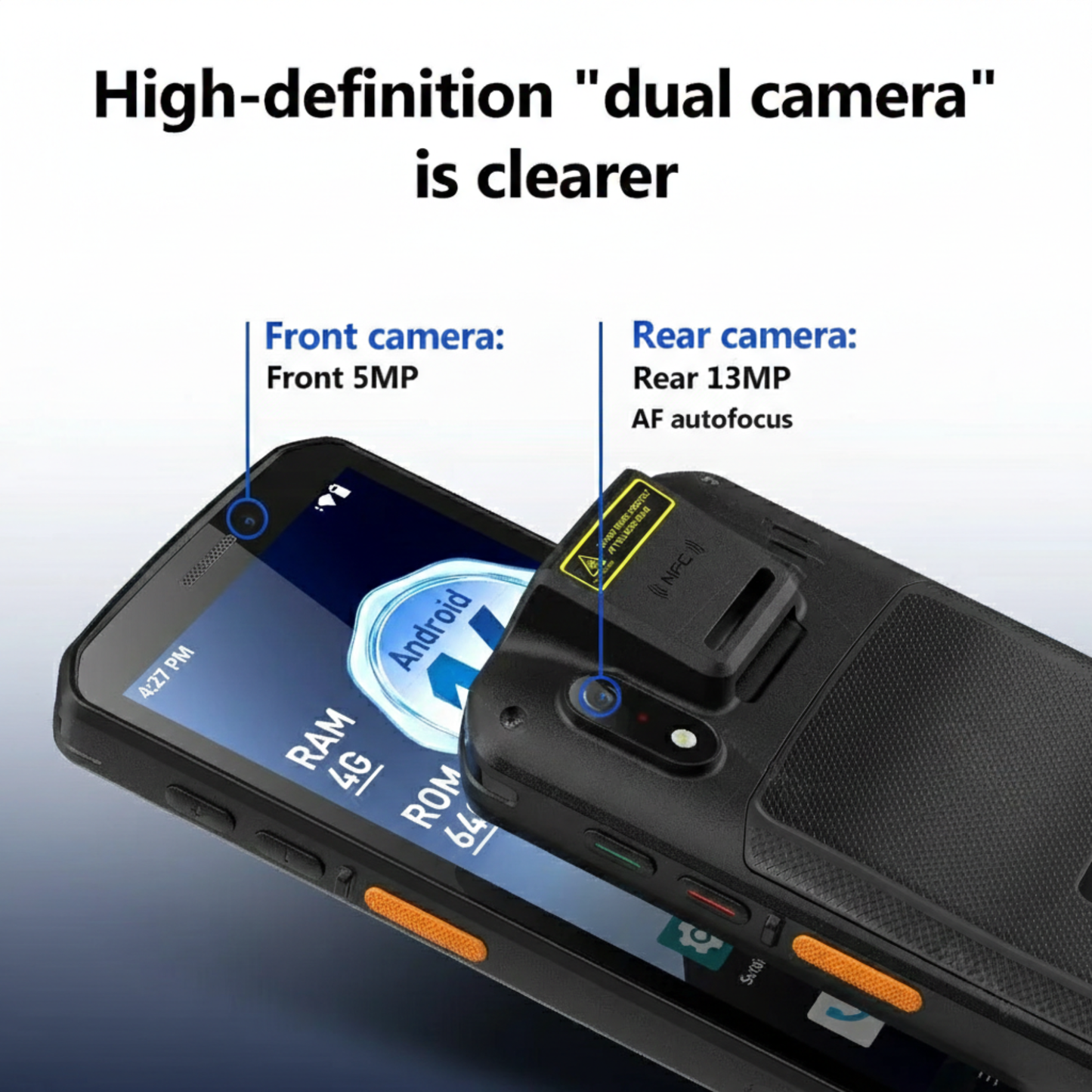 Android 14 PDA Barcode Scanner 4G 64GB NFC