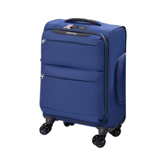 24 Inch Blue Check-In Luggage with 8 Silent Wheels
