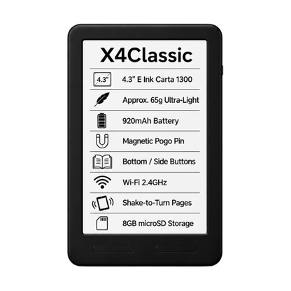 Compact E-Book Reader with High-Resolution E-Ink Display