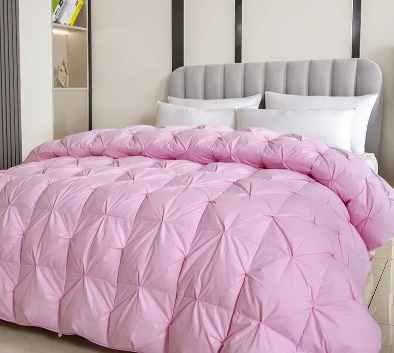 Pink Cotton Goose Down Winter Quilt Soft Warm Duvet
