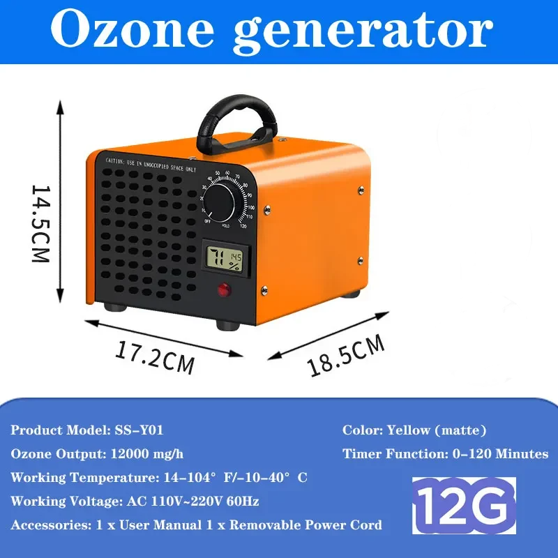 Portable Orange Ozone Machine 12g Deodoriser for Car & Kitchen