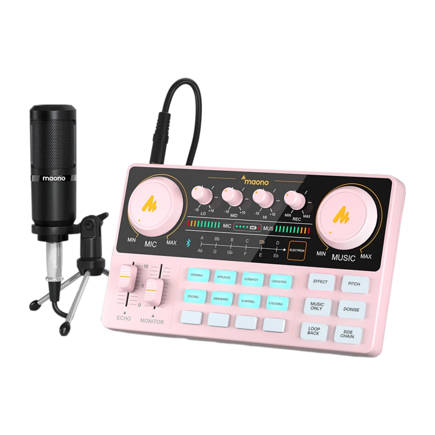 Smart Pink Audio Mixer with Mic Podcast & Recording Pack