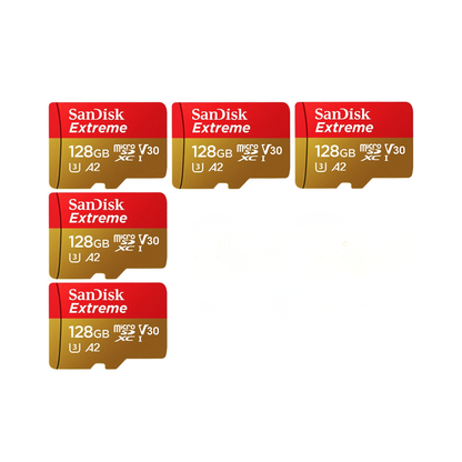 128GB U3 Micro SD Card 5 Pack 4K Camera Storage